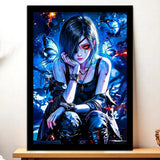 Cadre Noir Touka Tokyo Ghoul illustré à la main en Anjou