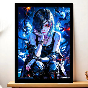 Cadre Noir Touka Tokyo Ghoul illustré à la main en Anjou