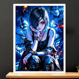 Cadre Blanc Touka Tokyo Ghoul illustré à la main en Anjou