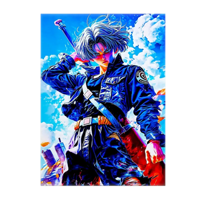 Poster Trunks Dragon Ball illustré à la main en Anjou