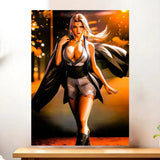 Affiche Tsunade Naruto illustrée à la main en Anjou