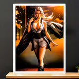 Cadre Blanc Tsunade Naruto illustré à la main en Anjou