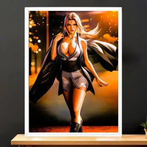 Cadre Blanc Tsunade Naruto illustré à la main en Anjou