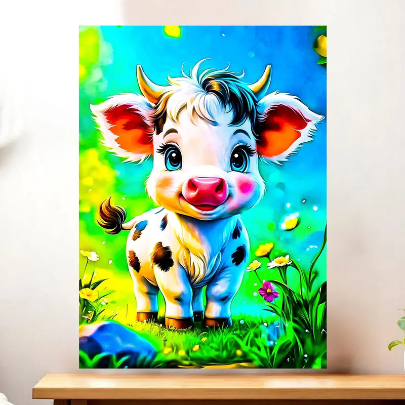 Affiche Vache illustrée à la main en Anjou