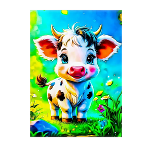Poster Vache illustré à la main en Anjou