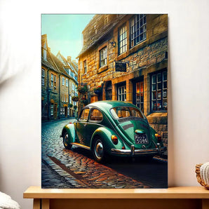 Tableau Voiture Ancienne illustré à la main en Anjou
