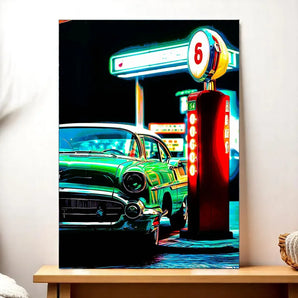 Tableau Voiture Vintage illustré à la main en Anjou