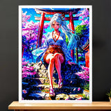Cadre Blanc Yamato One Piece illustré à la main en Anjou