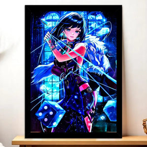 Cadre Noir Yelan Genshin Impact illustré à la main en Anjou