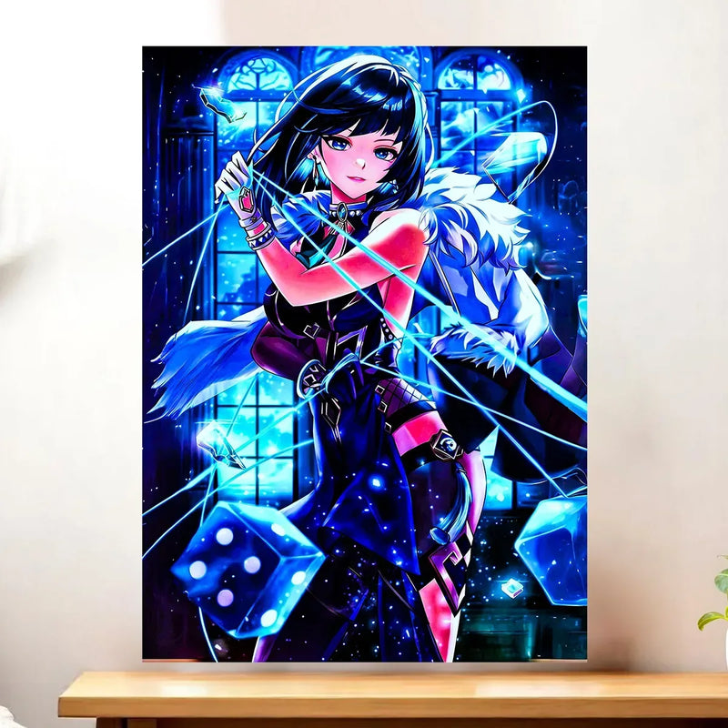 Affiche Yelan Genshin Impact illustrée à la main en Anjou