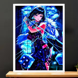 Cadre Blanc Yelan Genshin Impact illustré à la main en Anjou