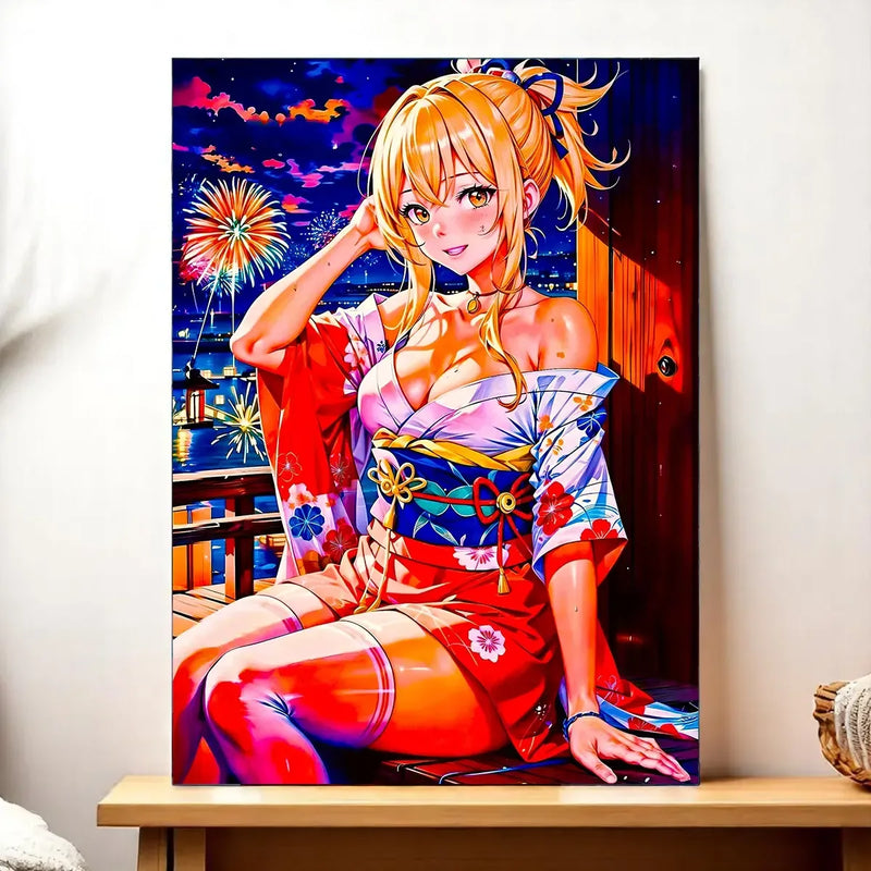 Tableau Yoimiya Genshin Impact illustré à la main en Anjou