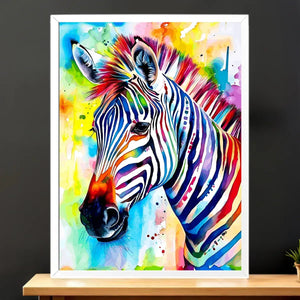 Cadre Blanc Zèbre Coloré