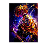 Poster Zenitsu Demon Slayer illustré à la main en Anjou
