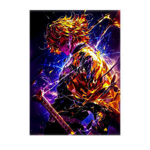 Poster Zenitsu Demon Slayer illustré à la main en Anjou