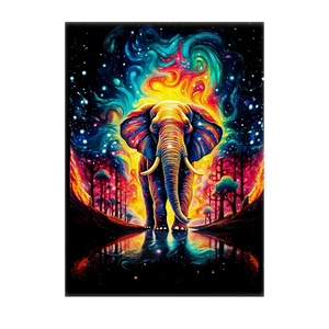 Poster Éléphant Voyage illustré à la main en Anjou