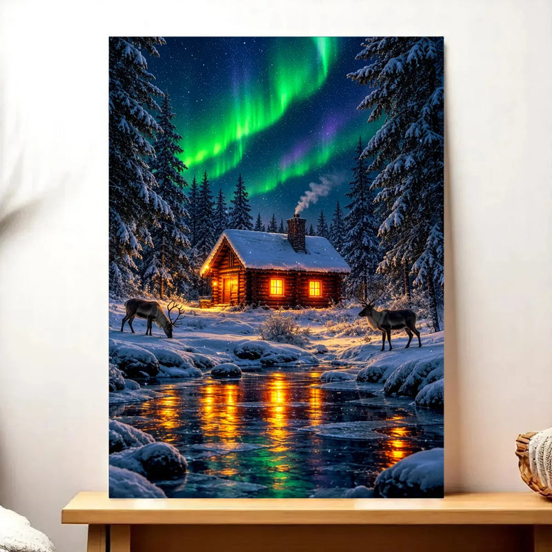 Tableau Hiver illustré à la main en Anjou
