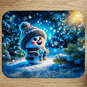 Tapis de Souris Bonhomme de Neige Mignon illustré à la main en Anjou