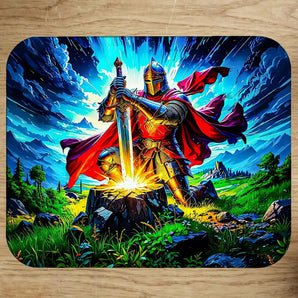 Tapis de Souris Chevalier illustré à la main en Anjou