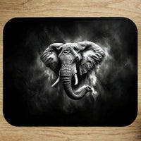 Tapis de Souris Éléphant Noir et Blanc