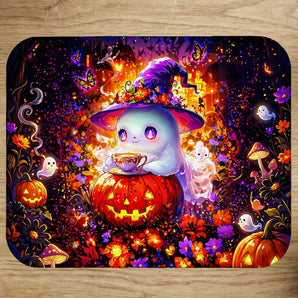 Tapis de Souris Fantôme Citrouille illustré à la main en Anjou