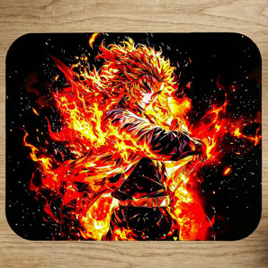 Tapis de Souris Rengoku Demon Slayer illustré à la main en Anjou