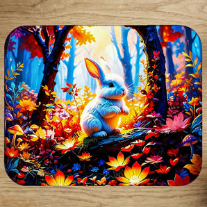 Tapis de Souris Lapin Blanc illustré à la main en Anjou