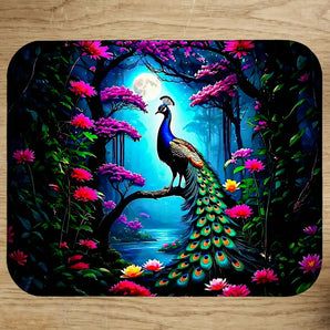 Tapis de Souris Paon illustré à la main en Anjou
