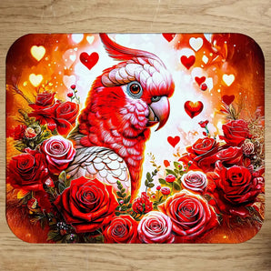 Tapis de Souris Perroquet Rose illustré à la main en Anjou