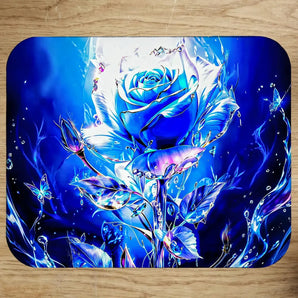 Tapis de Souris Rose Bleue illustré à la main en Anjou