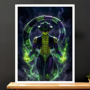 Cadre Blanc Meruem Hunter x Hunter illustré à la main en Anjou