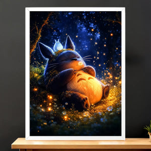 Cadre Blanc Totoro illustré à la main en Anjou