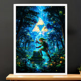 Cadre Blanc Zelda illustré à la main en Anjou