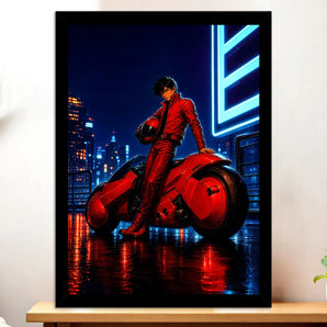 Cadre Noir Akira illustré à la main en Anjou