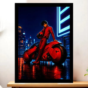 Cadre Noir Akira illustré à la main en Anjou