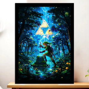 Cadre Noir Zelda illustré à la main en Anjou