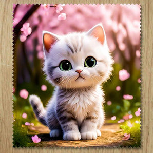 Chiffonnette Chaton illustrée à la main en Anjou
