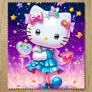 Chiffonnette Hello Kitty illustrée à la main en Anjou
