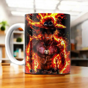 Mug Ace One Piece illustré à la main en Anjou