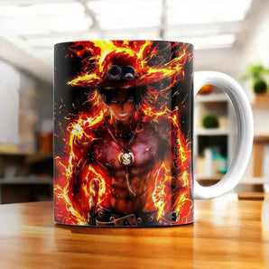 Mug Ace One Piece illustré à la main en Anjou