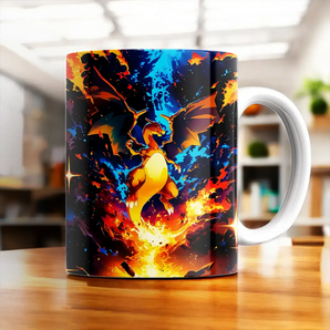 Mug Dracaufeu Pokémon illustré à la main en Anjou