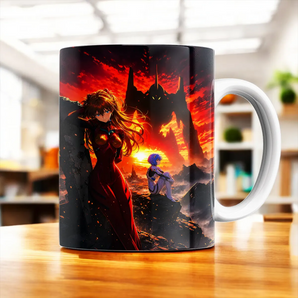 Mug Evangelion illustré à la main en Anjou