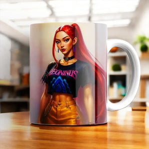 Mug Mira KPop Demon Hunters illustré à la main en Anjou