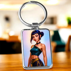 Porte Clé Zoey KPop Demon Hunters illustré à la main en Anjou
