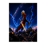 Poster Cha Hae-In Solo Leveling illustré à la main en Anjou