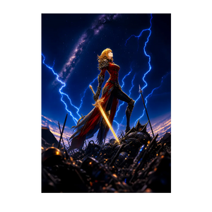 Poster Cha Hae-In Solo Leveling illustré à la main en Anjou