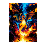 Poster Dracaufeu Pokémon illustré à la main en Anjou
