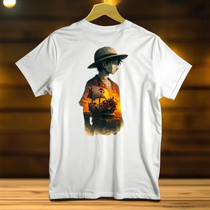 T-Shirt Luffy One Piece illustré à la main en Anjou