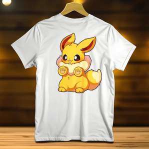 T-Shirt Evoli Pokémon illustré à la main en Anjou