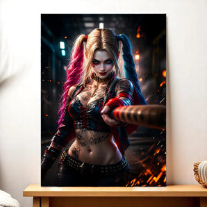 Tableau Harley Quinn illustré à la main en Anjou
